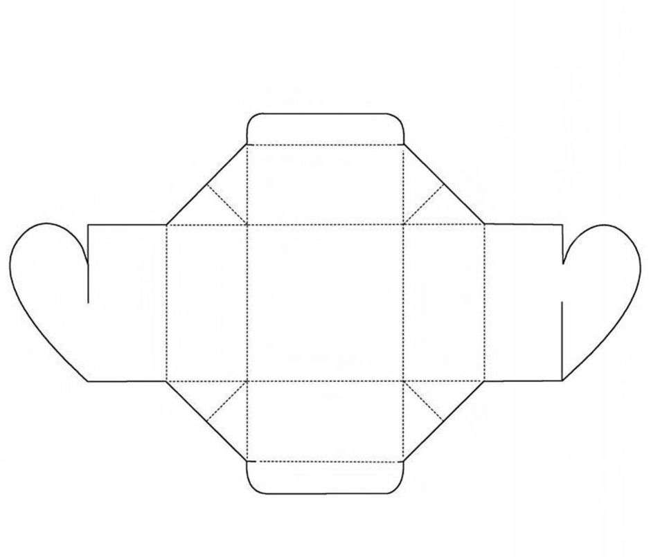 трафарет коробочки ко Дню святого Валентина