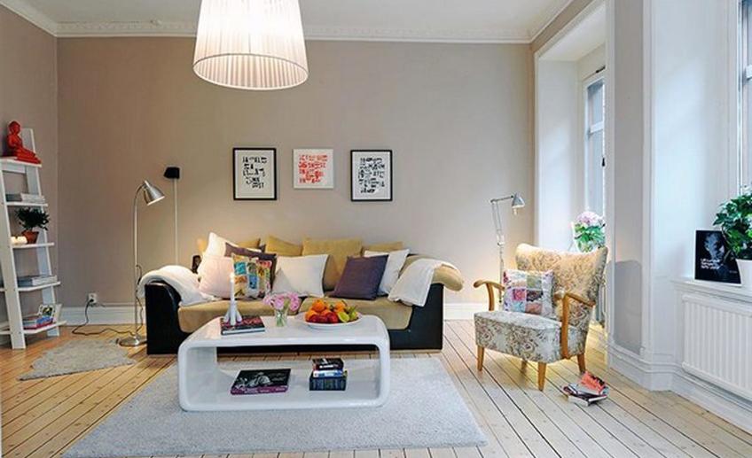 Scandinavian style design in modern room design with modern lamp and beautifull ornament