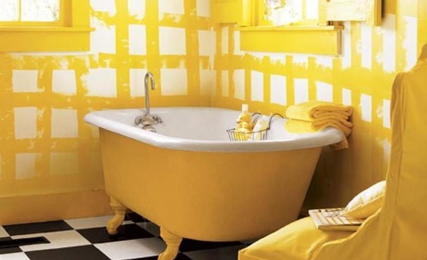 Contemporary yellow bathroom