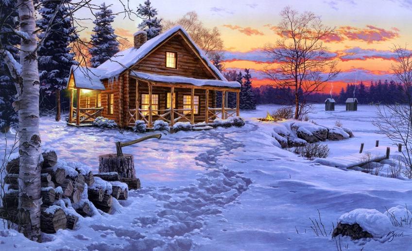 Snow house widescreen high resolution wallpaper for desktop background download snow house images free