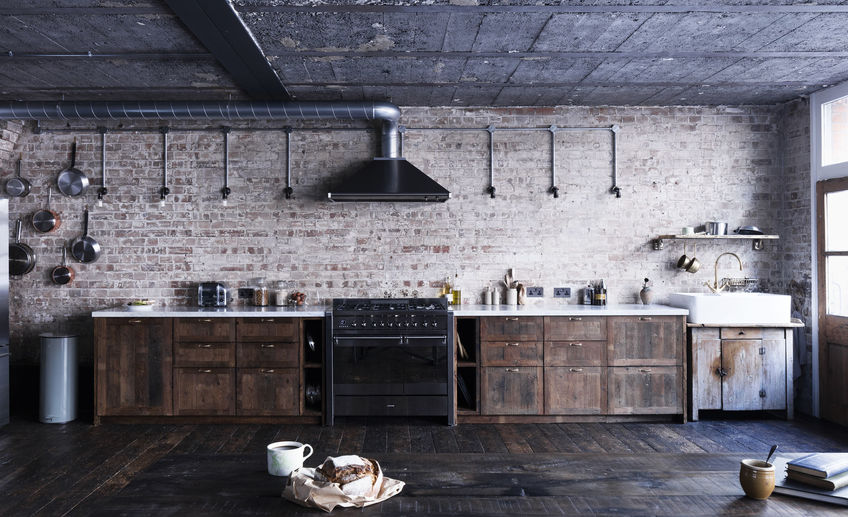 Usual mark lewis interior design hoxton square loft kitchen brick reclaimed wood rory gardener photo 2