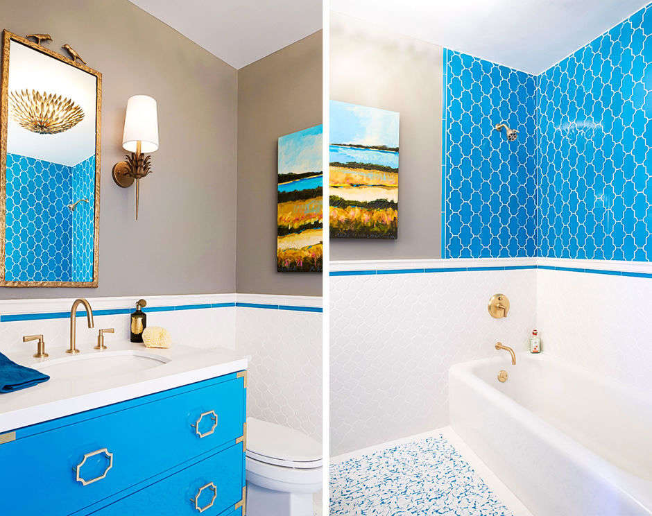 голубая ванная комната